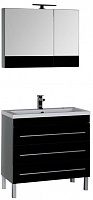 Мебель для ванной Aquanet Верона 90 черный (напольный 3 ящика) – картинка